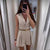 Combinaison Femme Chic Sans Manches Col en V Tissu de Première Qualité-4