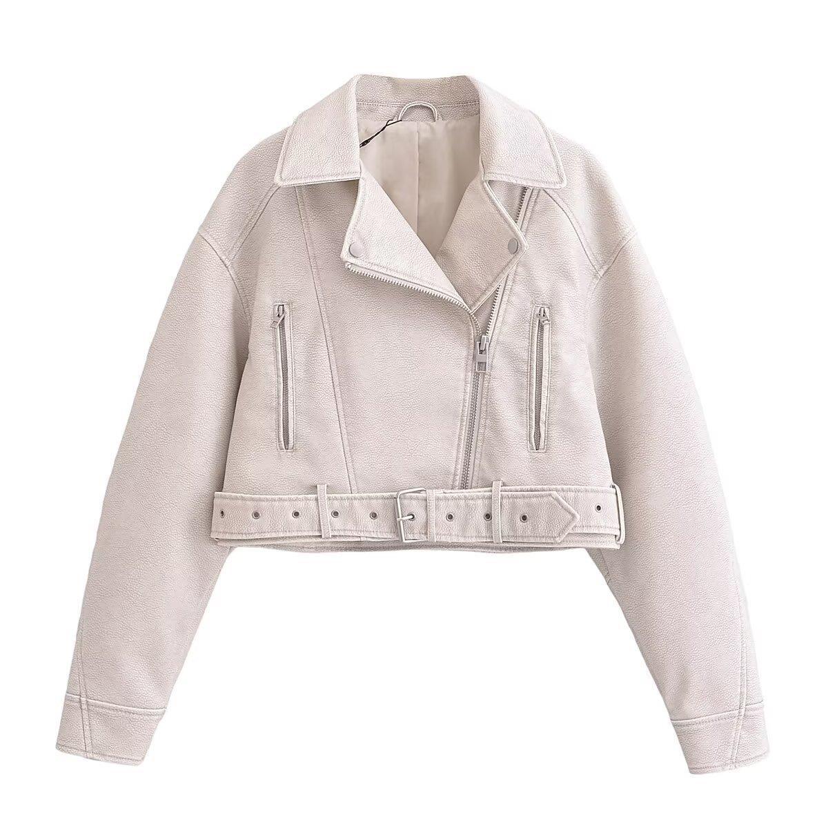 Veste en cuir vintage pour femme