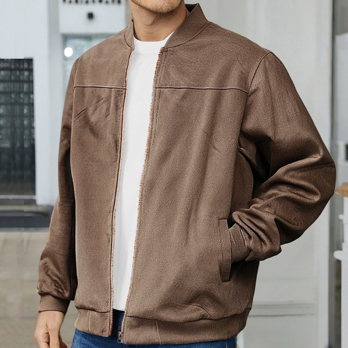 Veste d'hiver pour hommes en daim au design intemporel