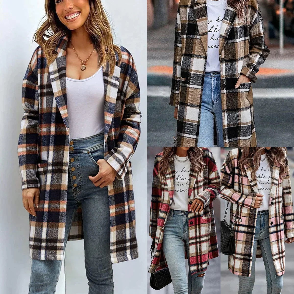 Manteau Hiver Femme Coupe Lâche en Laine Élégant-2