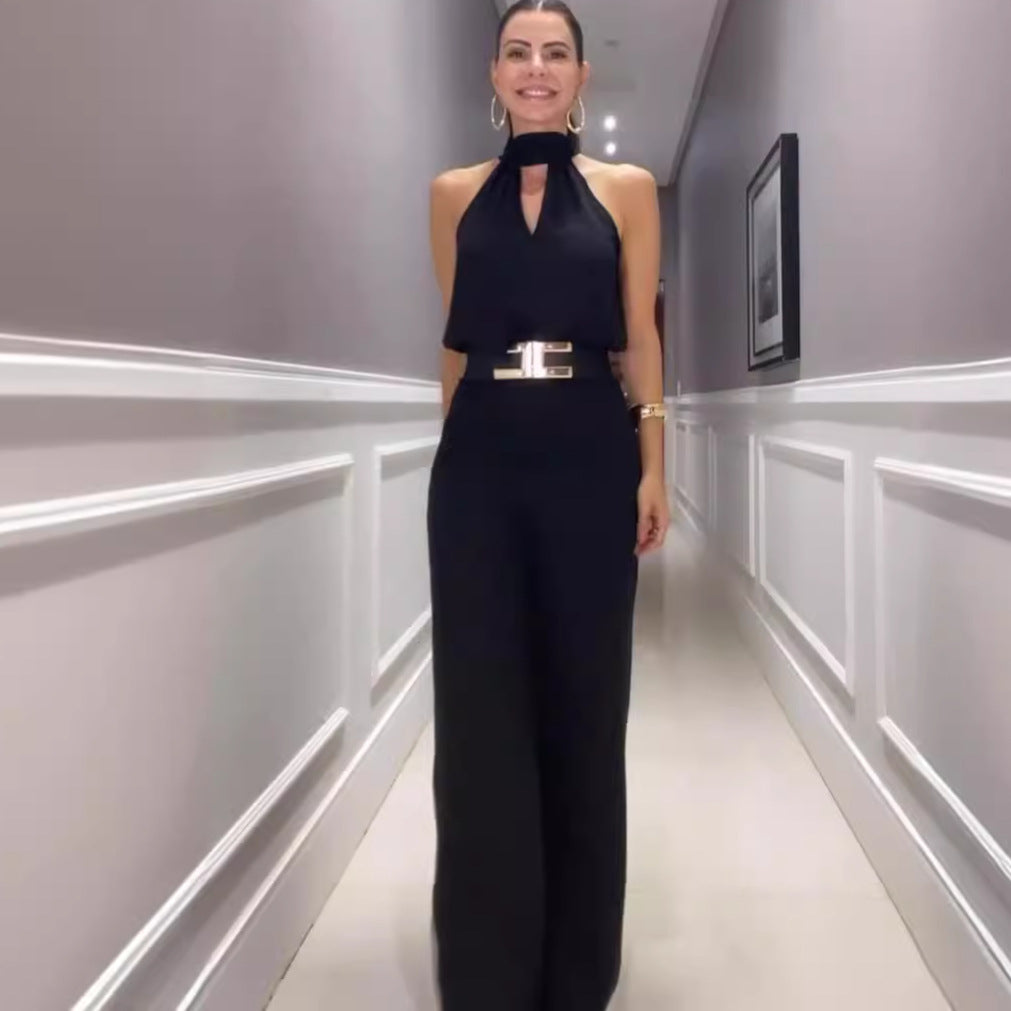 Combinaison Femme Chic Pantalon Polyester Élégante-1