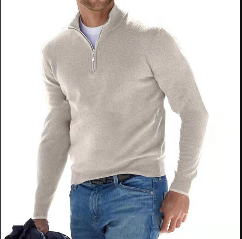 Pull Homme Hiver Quart-Zipper Confortable
