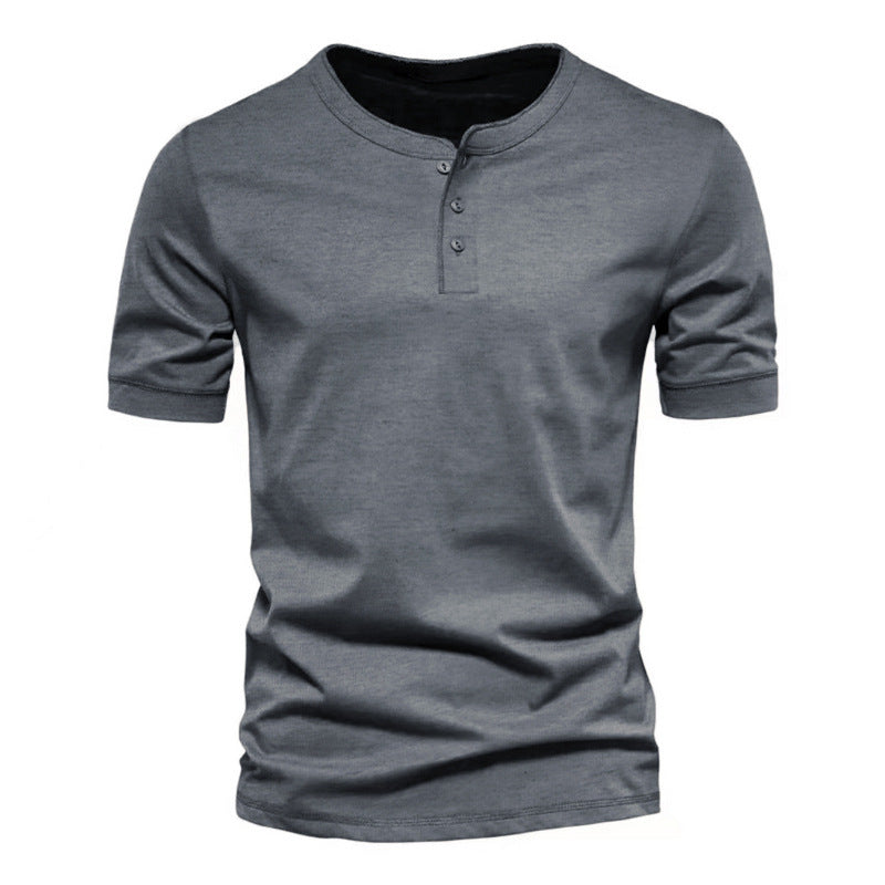 Tee Shirt Homme Col Élégant Coton Respirant