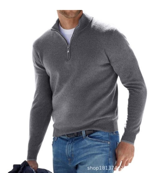 Pull Homme Hiver Quart-Zipper Confortable