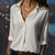 Variant image for Blouse Femme Chic Satinée Blanche Coupe Féminine-12