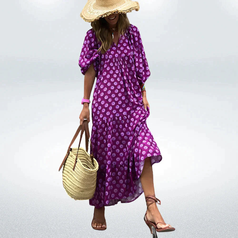 Variant image for Robe de Loisirs Élégante Femme Tissu Léger Longue-33