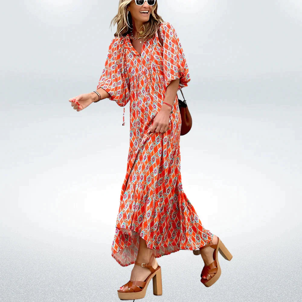 Variant image for Robe de Loisirs Élégante Femme Tissu Léger Longue-9