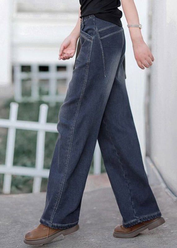 Pantalon Baggy en Denim pour Femme Taille Haute 3