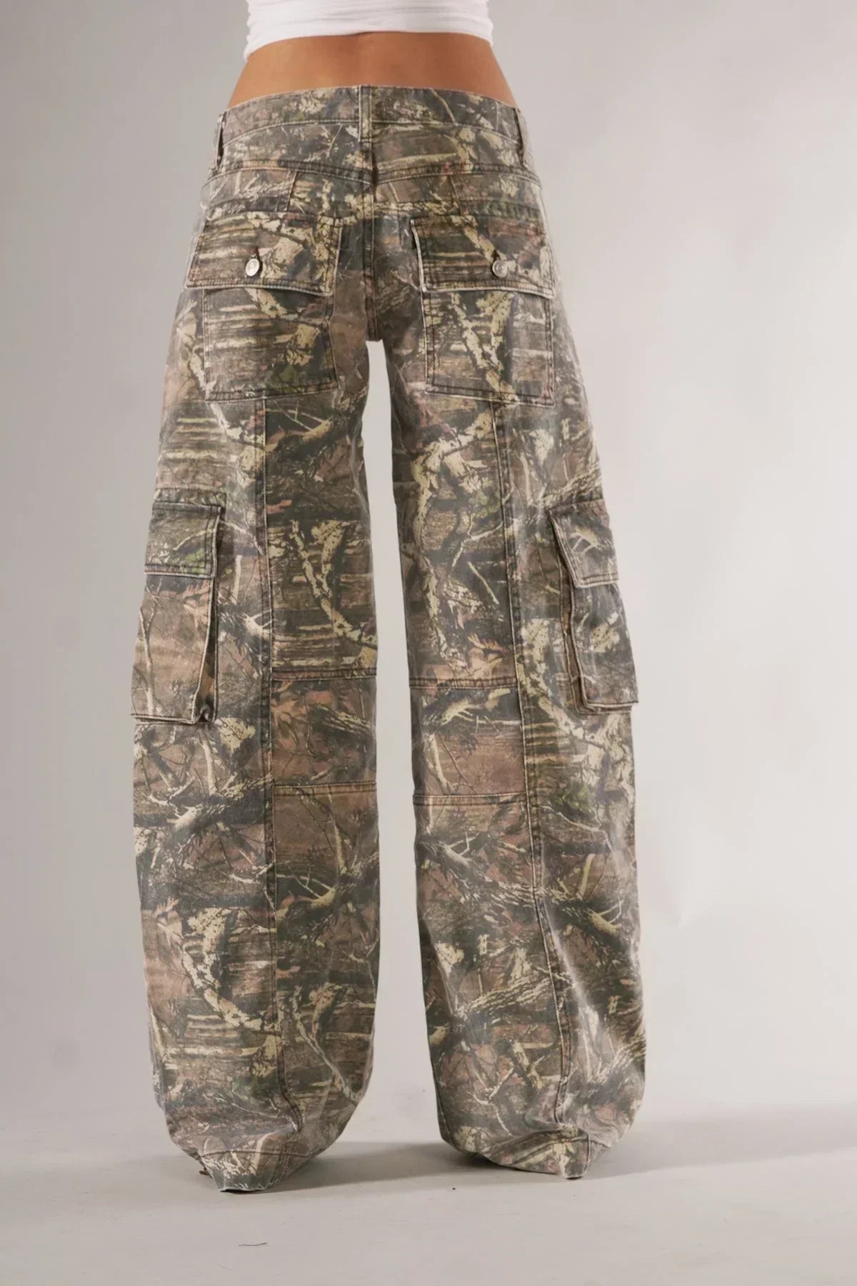 Pantalon Cargo Femme Ample Style Décontracté Camouflage 2