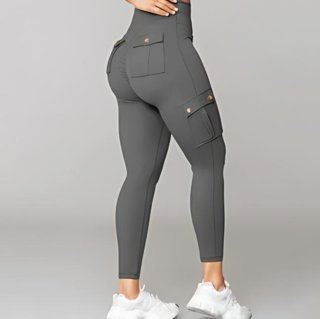 Pantalon Cargo Femme Taille Haute Ajusté Tissu Extensible 9