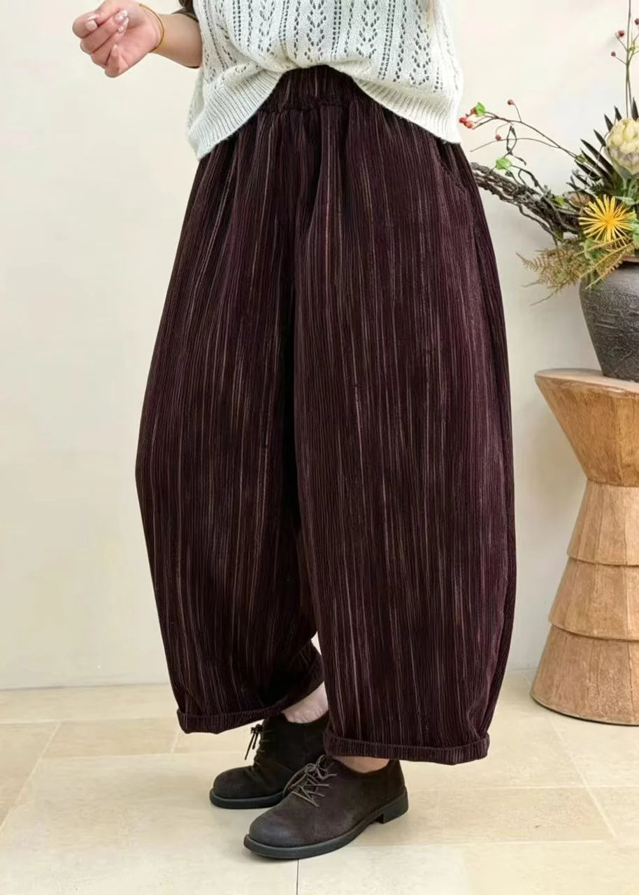 Pantalon Court Femme Ample Taille Élastique 4