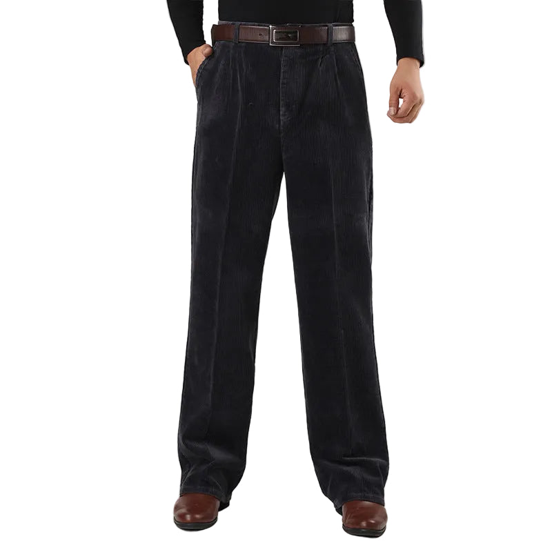 Pantalon Décontracté Plissé Taille Haute pour Hommes 0