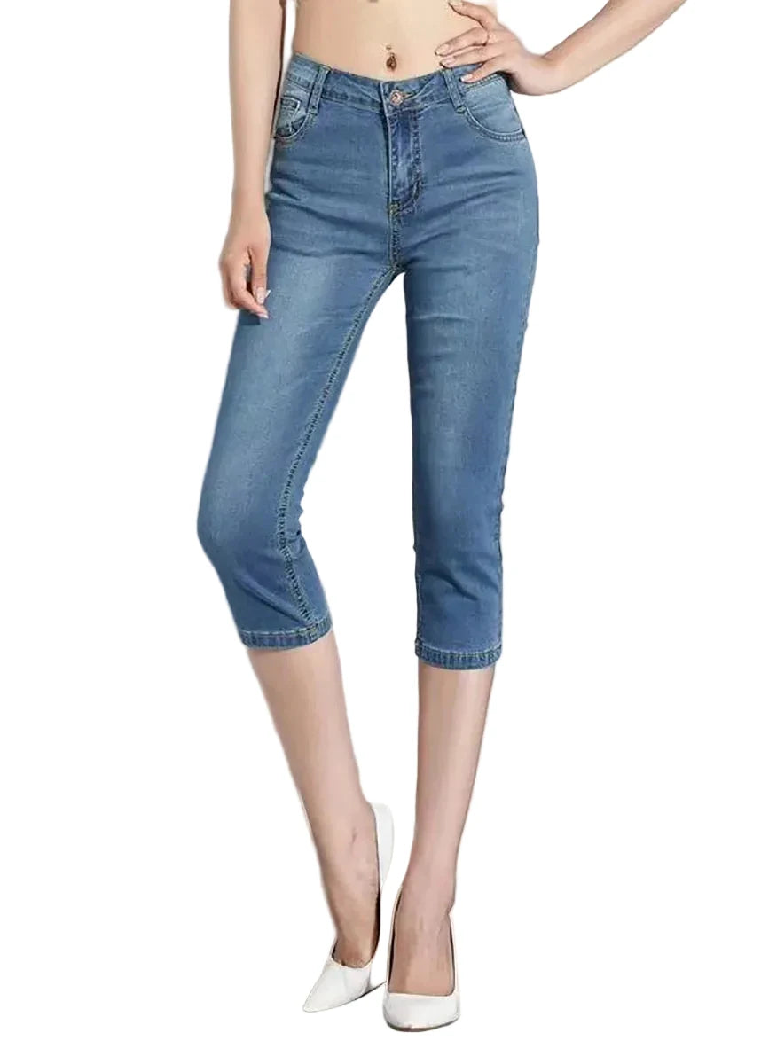 Pantalon Femme Capri Taille Haute Ajustée 0