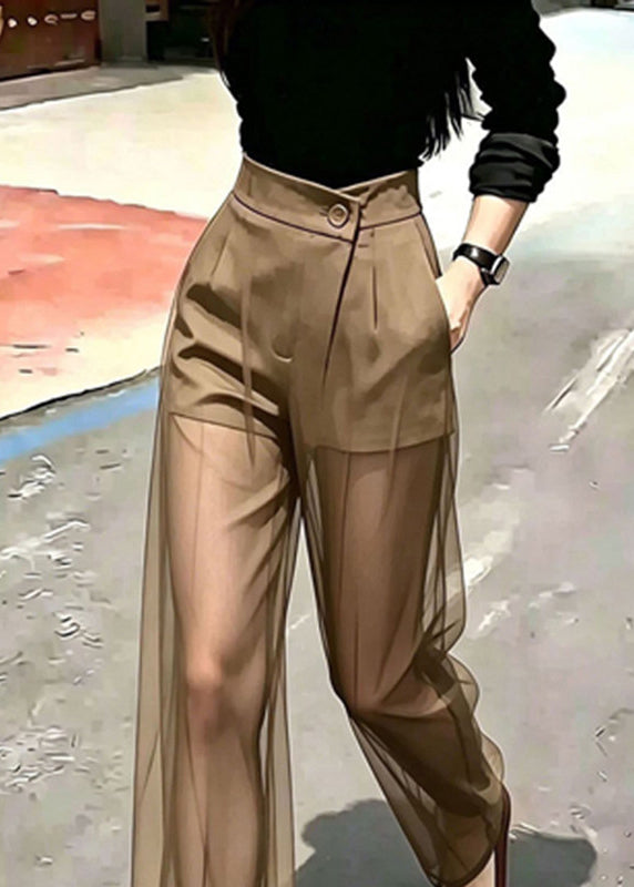 Pantalon Femme Drapé Transparent Style Estival 4