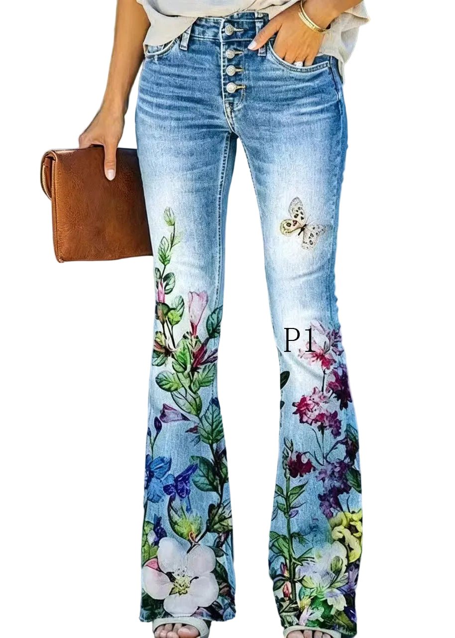 Pantalon Femme Évasé Taille Haute Style Moderne 0