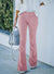 Pantalon Femme Flare Taille Haute Tissu Mélangé 3