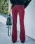 Pantalon Femme Flare Taille Haute Tissu Mélangé 6