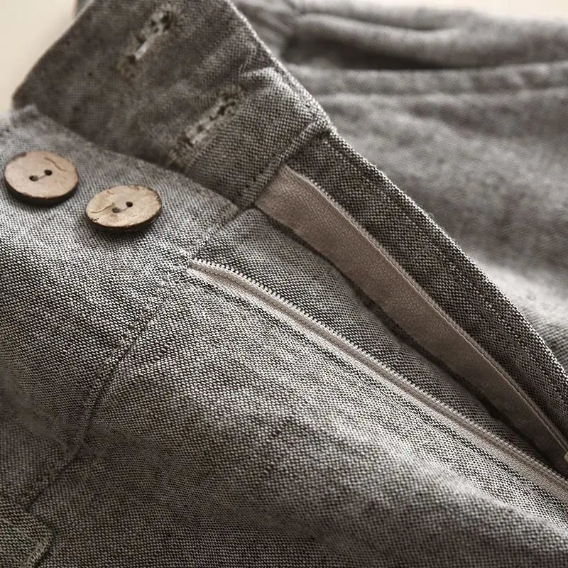 Pantalon Femme Large Taille Haute Élastique Mélange de Tissus Doux 5