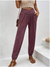 Pantalon Femme Long Taille Haute Élastique avec Poches 3
