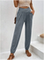 Pantalon Femme Long Taille Haute Élastique avec Poches 4