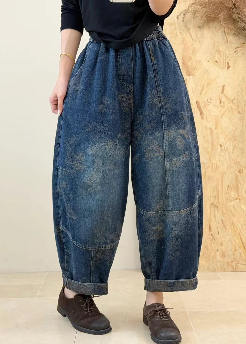 Pantalon Femme Patchwork Jacquard Coupe Ajustée 1