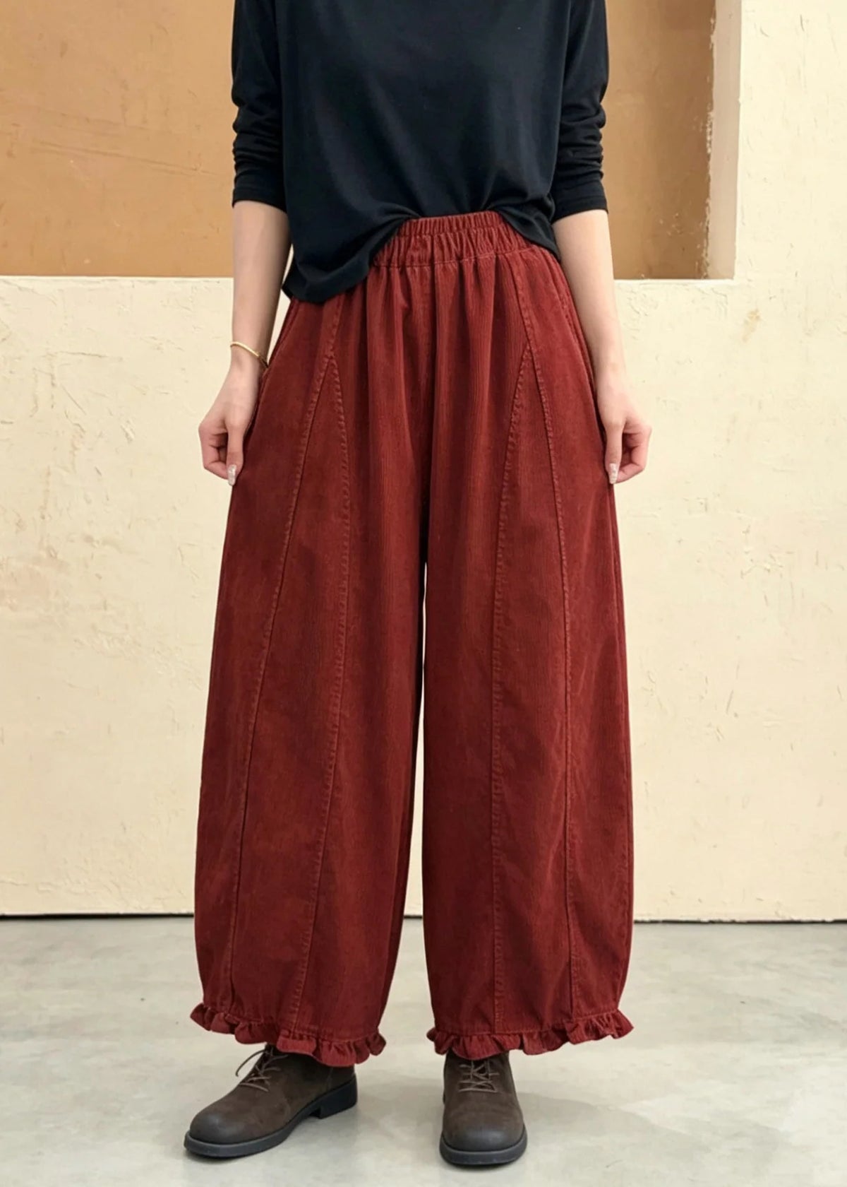 Pantalon Femme Patchwork à Poches Volants Automne 3