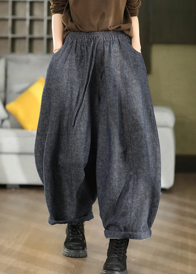 Pantalon Femme Style Lanterne Taille Élastique 2