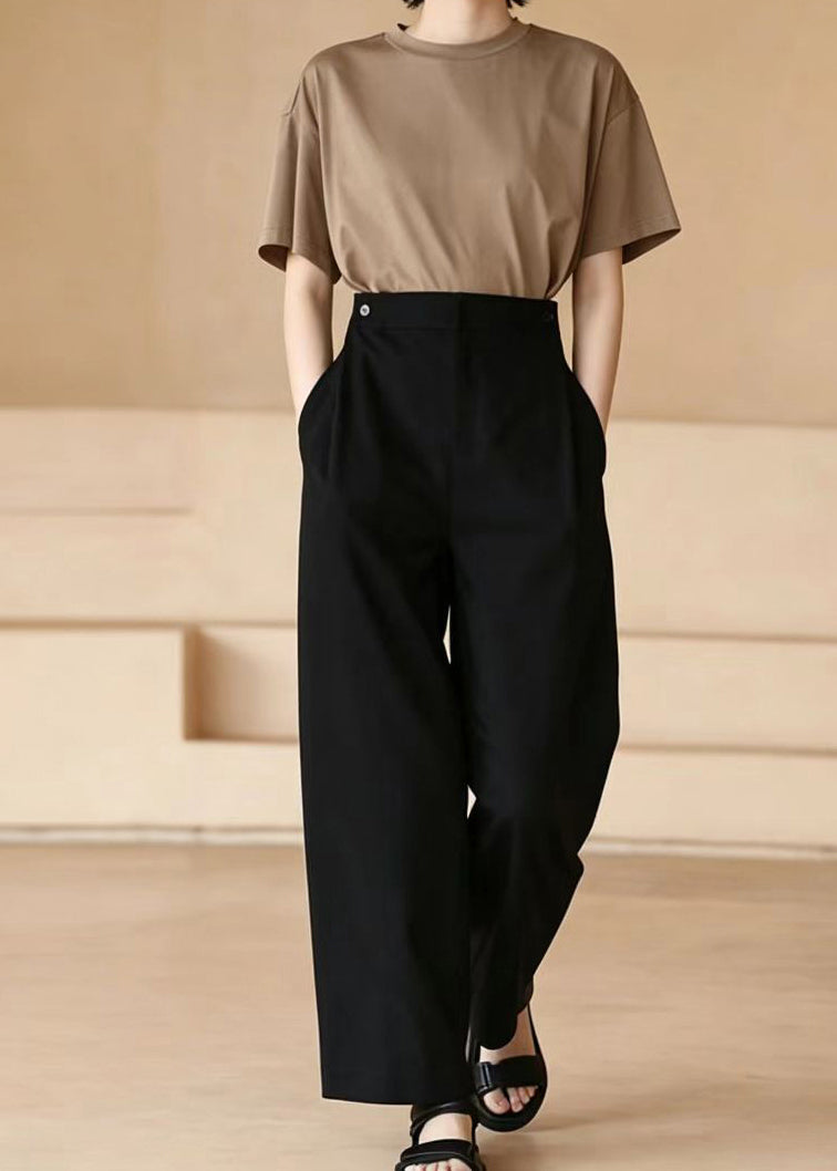 Pantalon Femme Taille Haute Coupe Large 1
