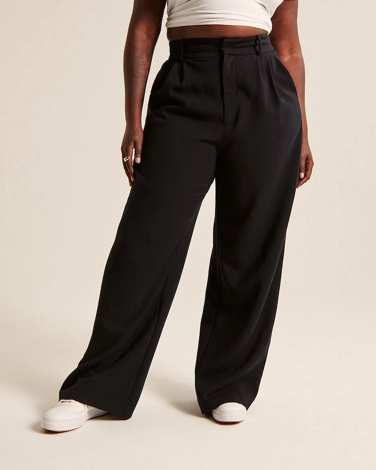 Pantalon Femme Taille Haute Pantalon Large Tissu Doux