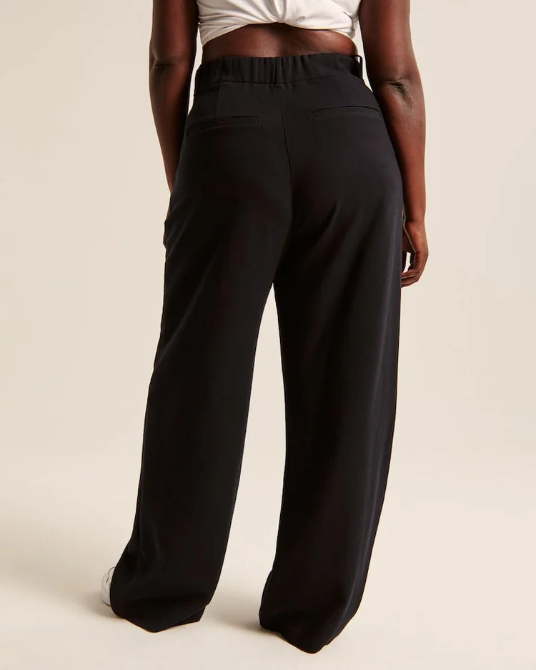 Pantalon Femme Taille Haute Pantalon Large Tissu Doux