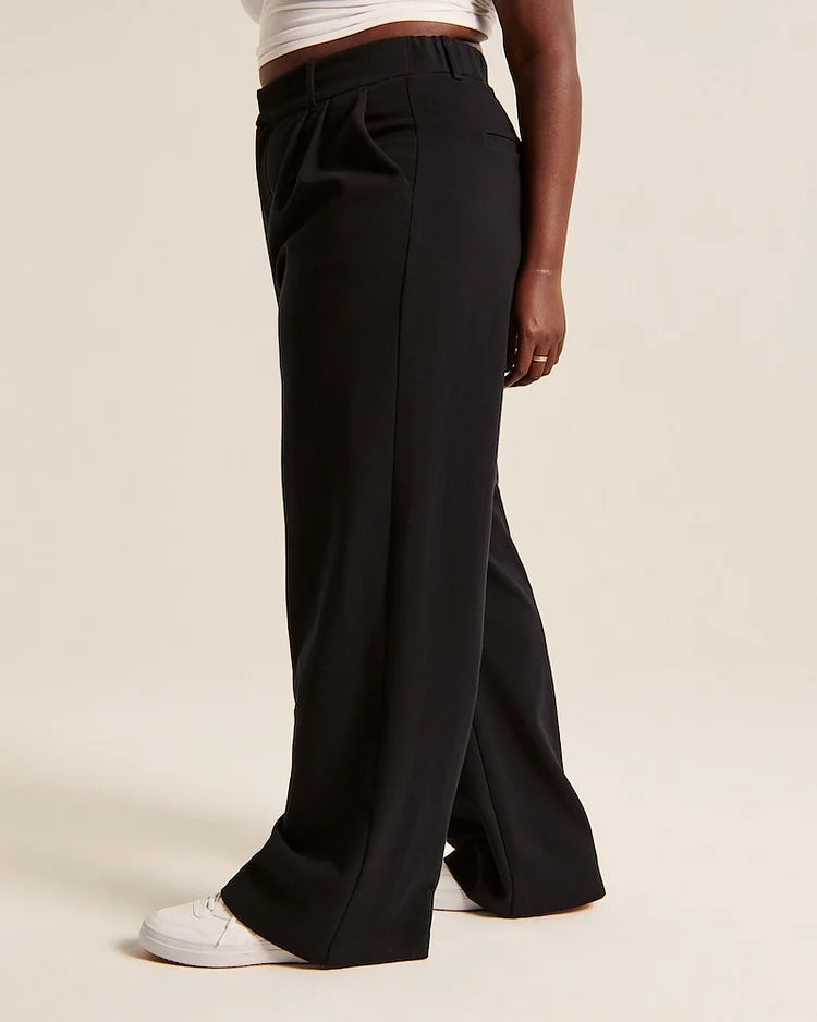 Pantalon Femme Taille Haute Pantalon Large Tissu Doux