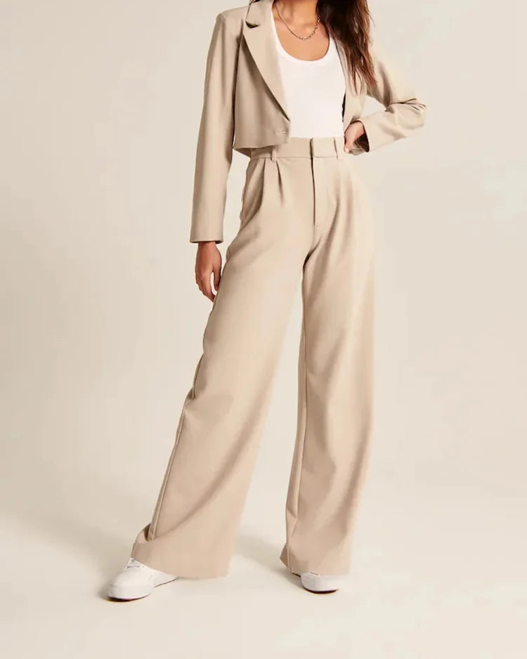 Pantalon Femme Taille Haute Pantalon Large Tissu Doux