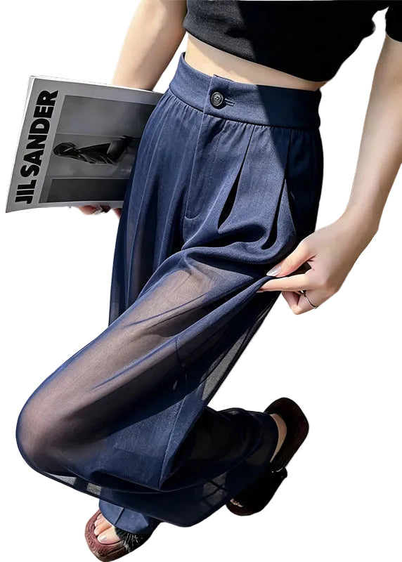 Pantalon Femme Taille Haute Style Bohème Transparent 0