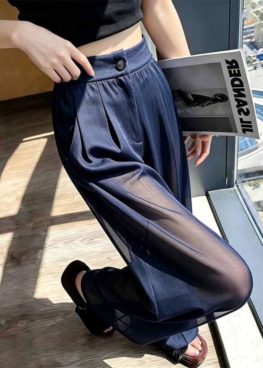 Pantalon Femme Taille Haute Style Bohème Transparent 1