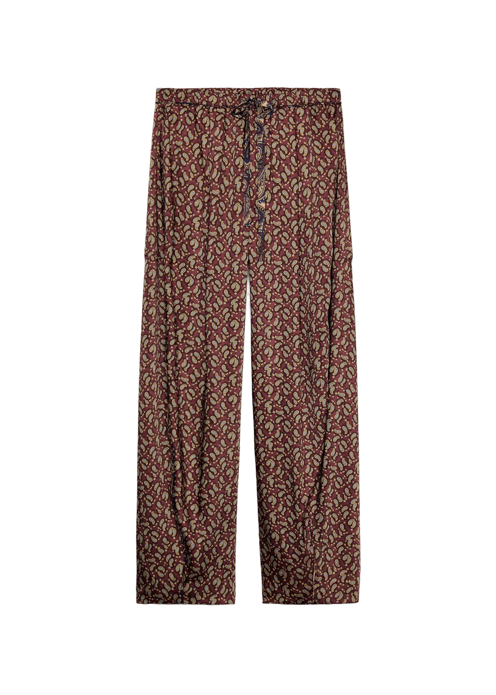 Pantalon Fluide Femme Taille Nouée Style Estival Avec Poches Imprimées 2