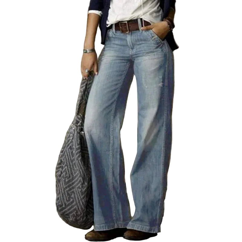 Pantalon Fluide Femme Vintage Large Chic 0