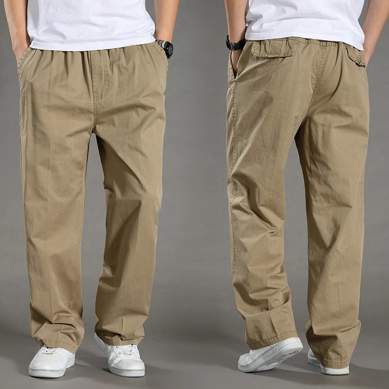 Pantalon Homme Coupe Décontractée en Tissu Doux avec Poches Arrière 5