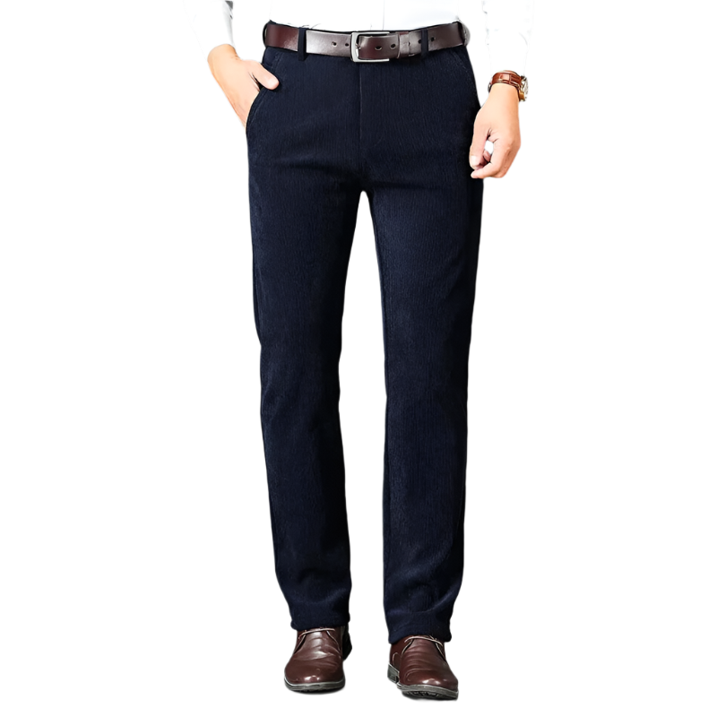 Pantalon Homme Velours Côtelé Doublé Fleece Ajusté 0