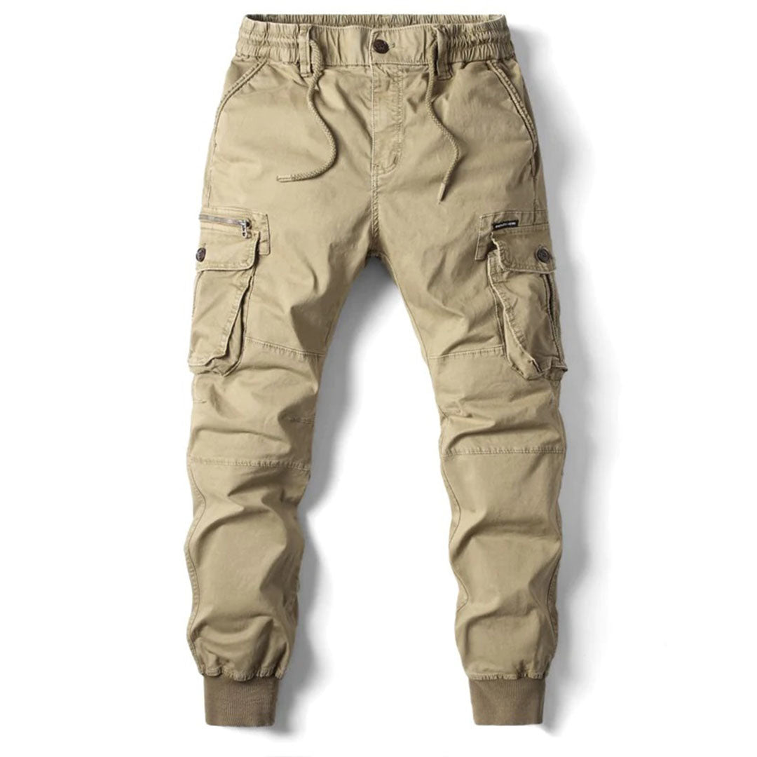 Pantalon Jogging Homme Décontracté avec Taille Élastique et Poches Cargo 0