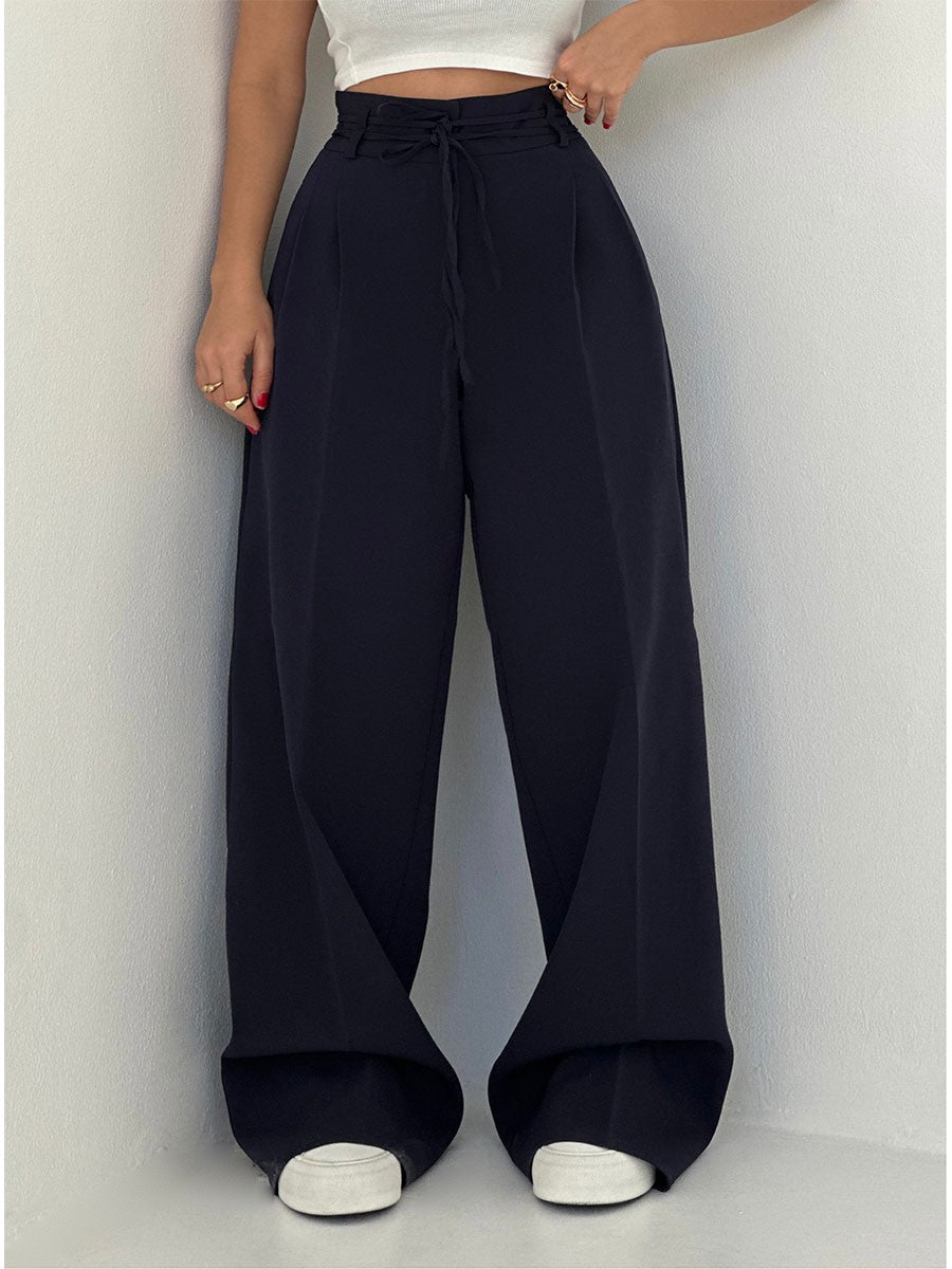 Pantalon Large Femme Taille Haute Élégant 4