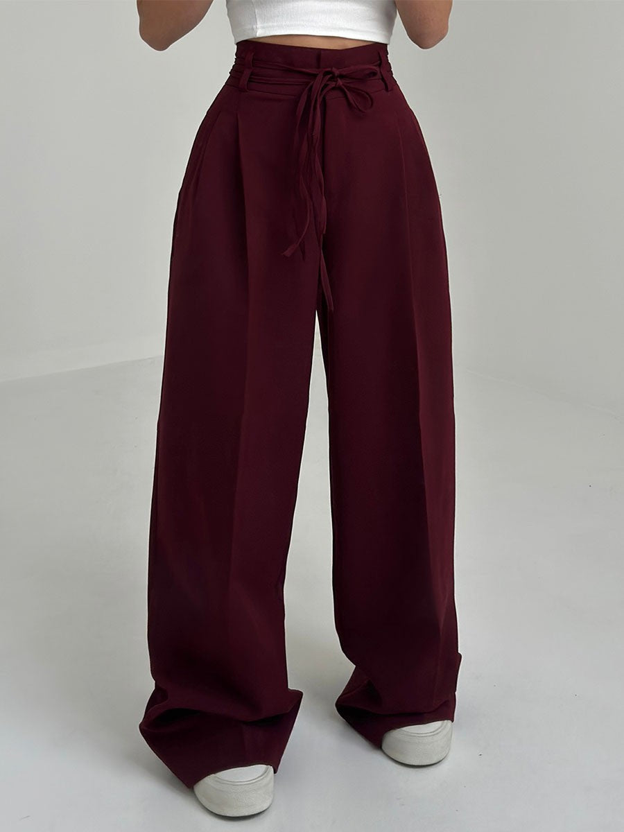 Pantalon Large Femme Taille Haute Élégant 6