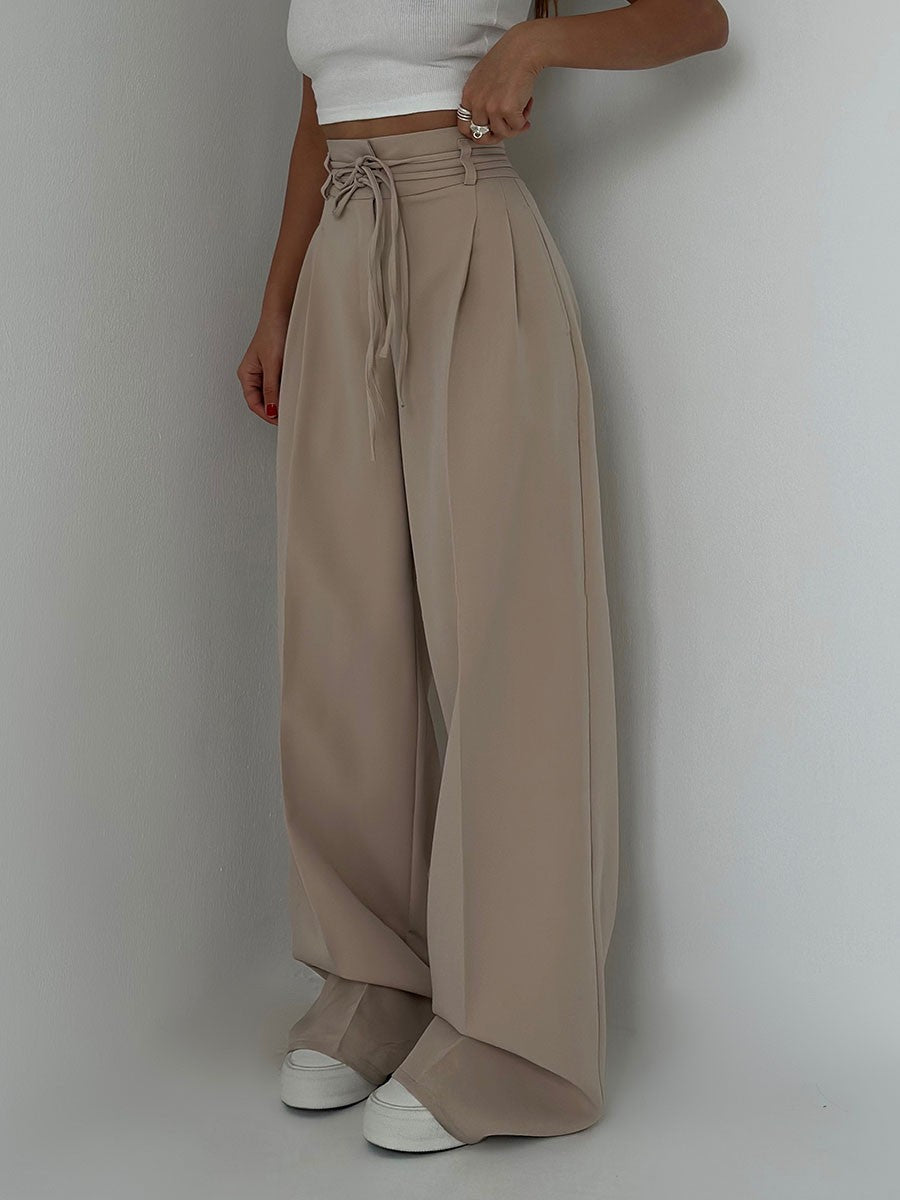 Pantalon Large Femme Taille Haute Élégant 8