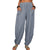 Pantalon Large Femme en Lin Coton Casual Taille Haute 3