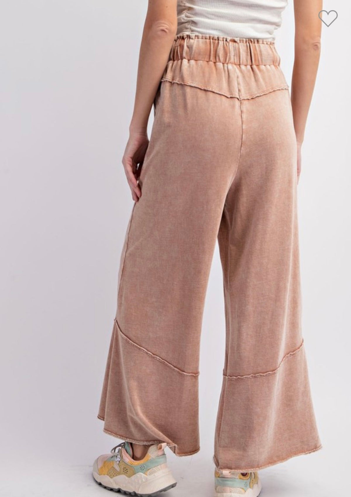 Pantalon Large en Tricot Terry Lavé Minéral pour Femme 2