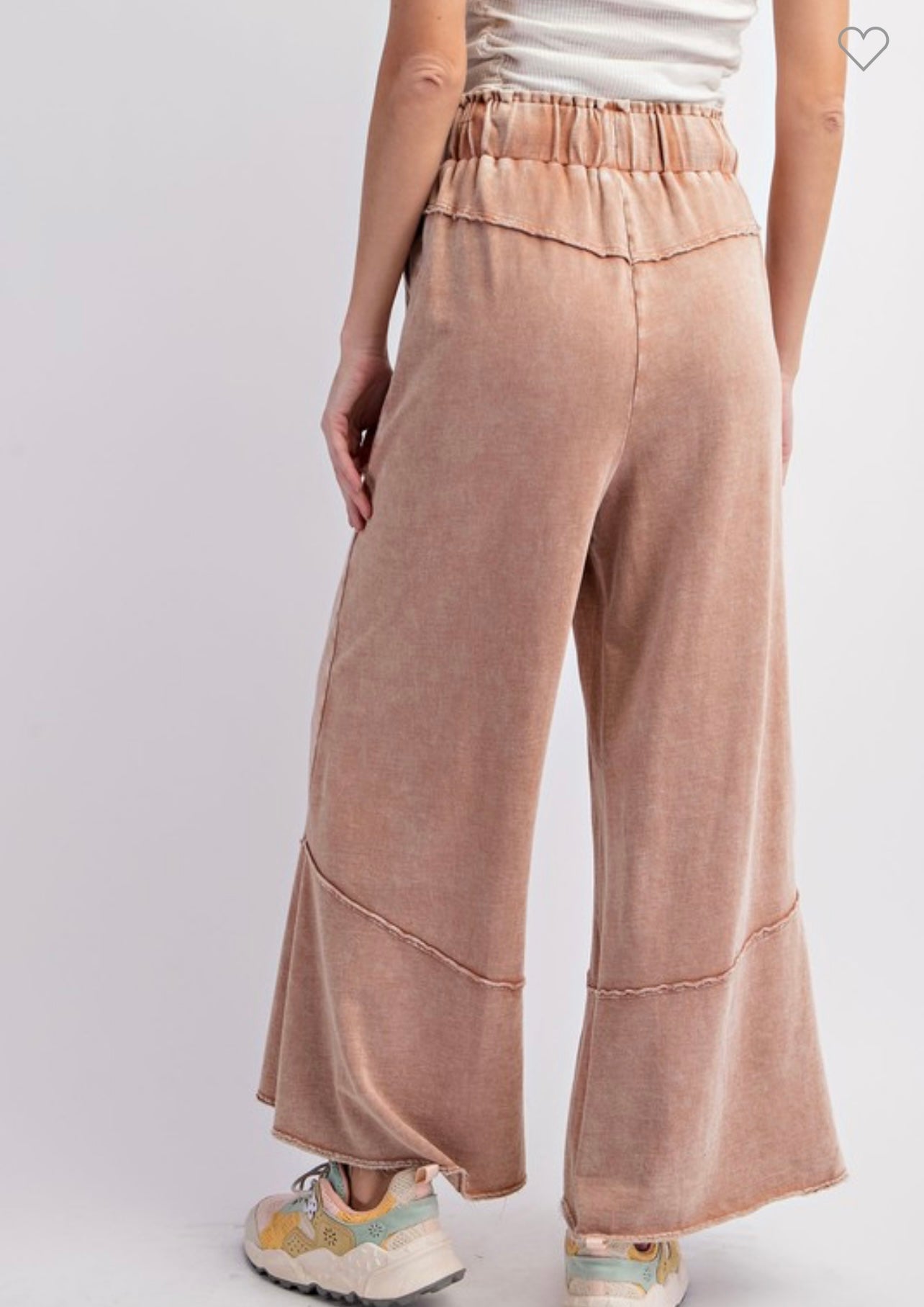 Pantalon Large en Tricot Terry Lavé Minéral pour Femme 2