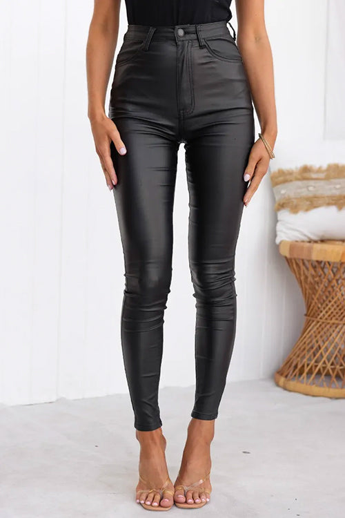 Pantalon Slim Taille Haute Chic 1