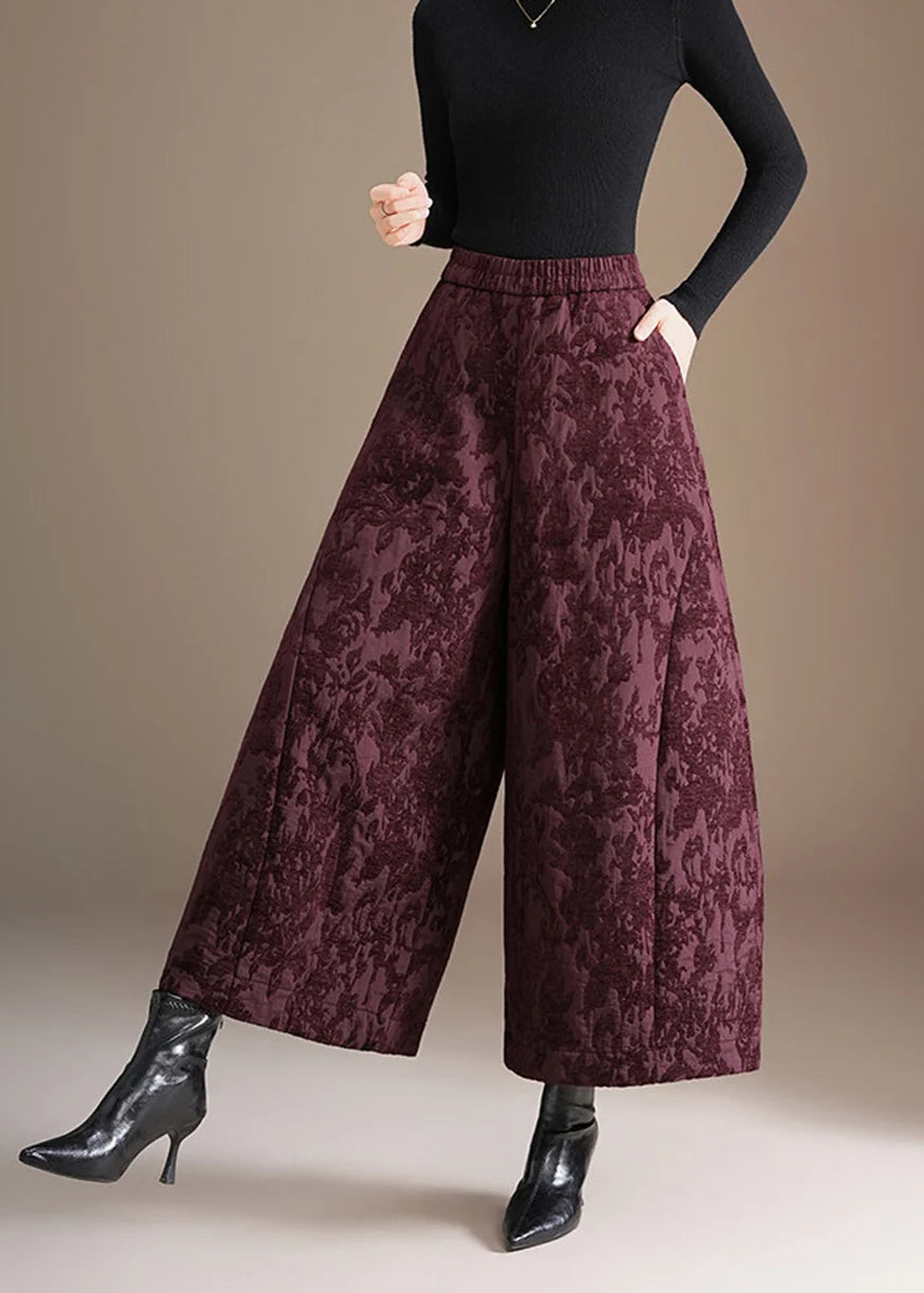 Pantalon court femme taille haute jambes larges style chinois 3