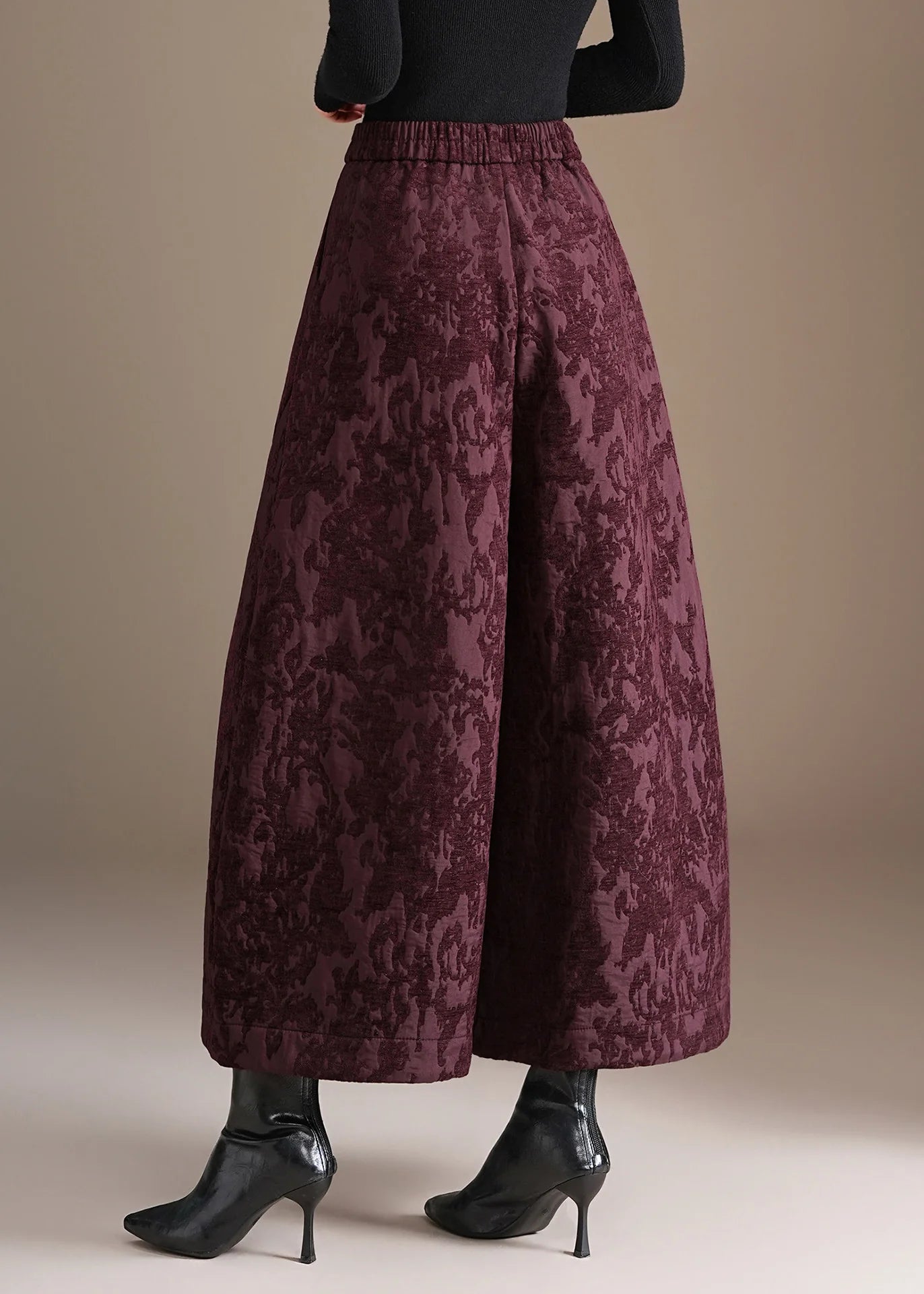 Pantalon court femme taille haute jambes larges style chinois 4