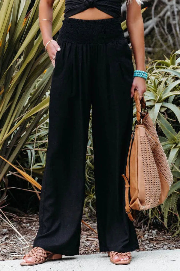 Pantalon d'Été Femme Large en Mélange de Nylon et Coton 3