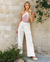 Pantalon d'Été Femme Large en Mélange de Nylon et Coton 5